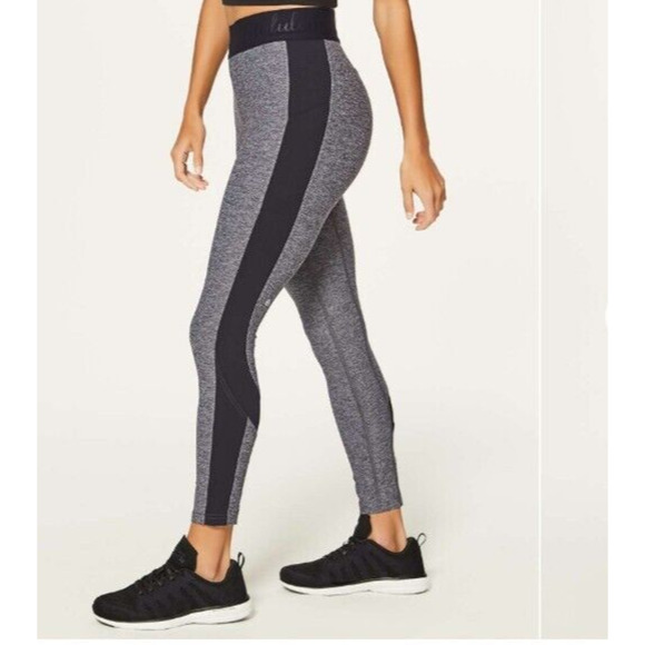 Lululemon Box It Out Tight Heathered Black Size 6 - Picture 2 of 11